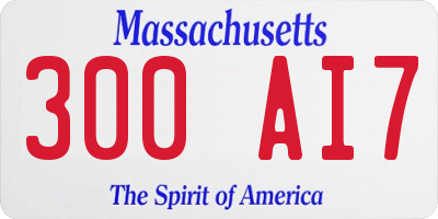 MA license plate 300AI7
