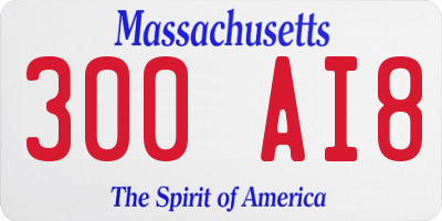 MA license plate 300AI8
