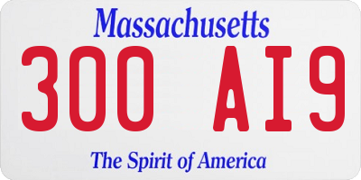 MA license plate 300AI9