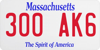 MA license plate 300AK6