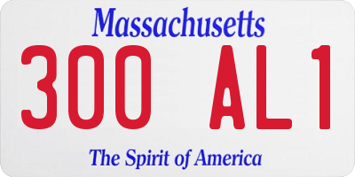 MA license plate 300AL1