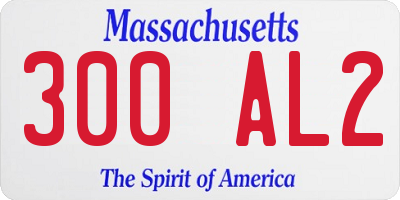 MA license plate 300AL2