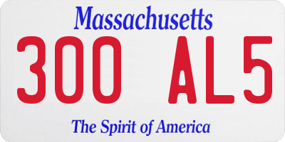 MA license plate 300AL5