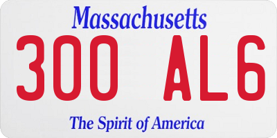 MA license plate 300AL6