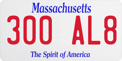 MA license plate 300AL8