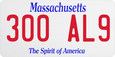 MA license plate 300AL9