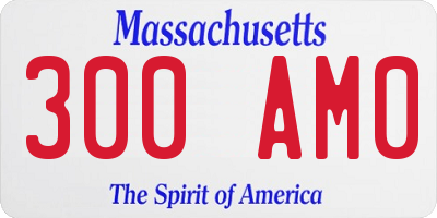 MA license plate 300AM0