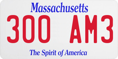 MA license plate 300AM3