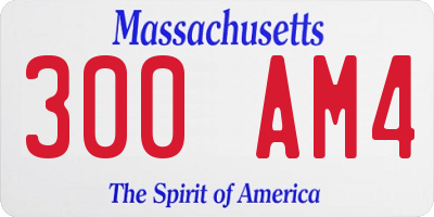 MA license plate 300AM4