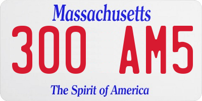 MA license plate 300AM5