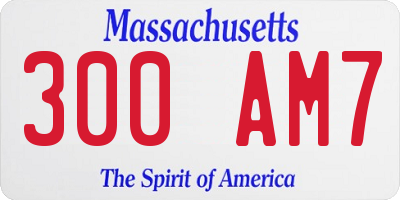 MA license plate 300AM7