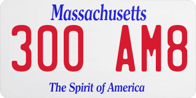 MA license plate 300AM8