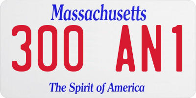 MA license plate 300AN1