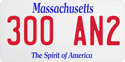 MA license plate 300AN2