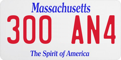 MA license plate 300AN4
