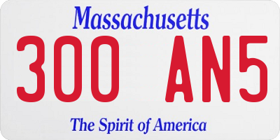 MA license plate 300AN5