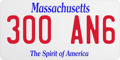 MA license plate 300AN6