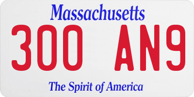 MA license plate 300AN9