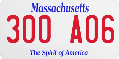 MA license plate 300AO6