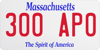 MA license plate 300AP0