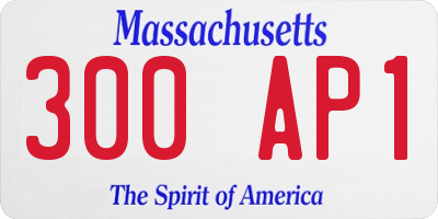 MA license plate 300AP1