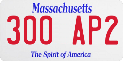 MA license plate 300AP2