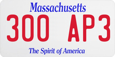 MA license plate 300AP3