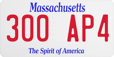 MA license plate 300AP4