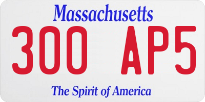 MA license plate 300AP5