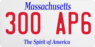MA license plate 300AP6