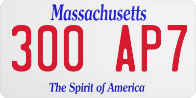 MA license plate 300AP7