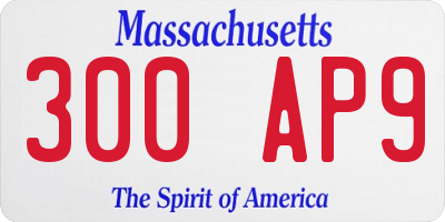 MA license plate 300AP9