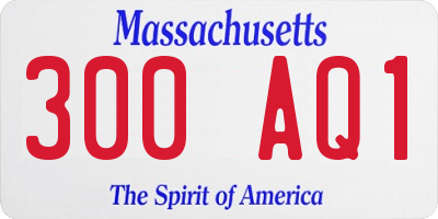 MA license plate 300AQ1