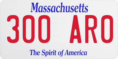 MA license plate 300AR0