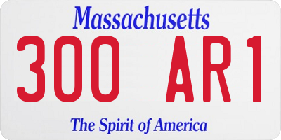 MA license plate 300AR1