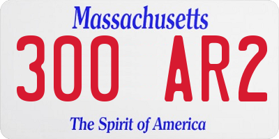 MA license plate 300AR2