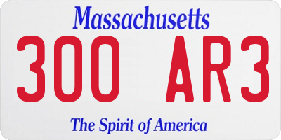 MA license plate 300AR3