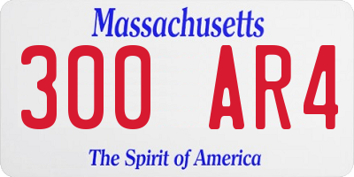 MA license plate 300AR4