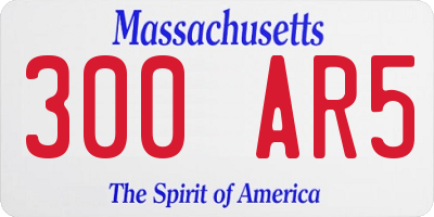 MA license plate 300AR5