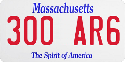 MA license plate 300AR6