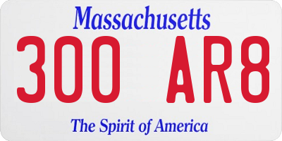 MA license plate 300AR8