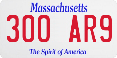 MA license plate 300AR9