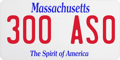MA license plate 300AS0