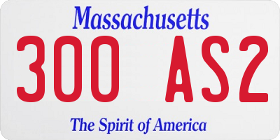 MA license plate 300AS2