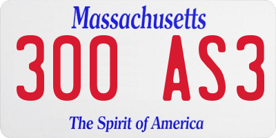 MA license plate 300AS3