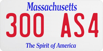 MA license plate 300AS4