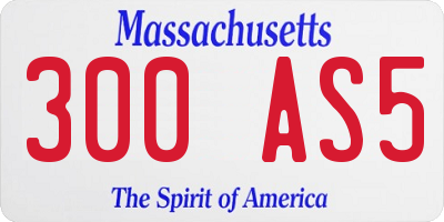 MA license plate 300AS5