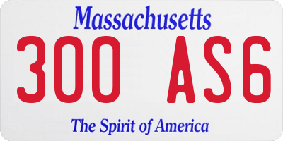 MA license plate 300AS6
