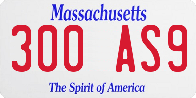 MA license plate 300AS9