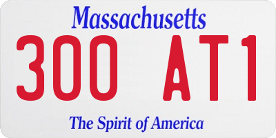 MA license plate 300AT1